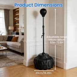 Reflex Speed Bag, Adjustable Height, Free Standing Base (56 - 71in) - Boxing Trainer for Home Gym Use