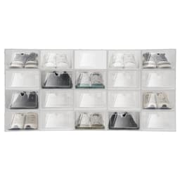 20PCS Plastic Shoe Box Storage Organizer Stackable Foldable Clear Shoe Container
