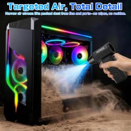 Car Vacuum Cleaner Leaf Blower Turbo Fan Air Duster Electric Dust Collector Hair Dryer Violent Jet Fan Cleaning Tool for RV Truck Trailer SUV Home Outdoors Camping Universal Auto Accessories