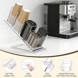 Garvee 1pcs Acrylic Transparent Coffee Capsule Holder - Acrylic Coffee Capsule Holder, Transparent Coffee Capsule Rack, Coffee Capsule Storage Organizer