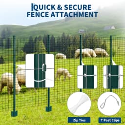 20 Pack 6FT No Dig Heavy Duty Metal U Fence Posts, Rustproof Steel Stakes With Ties & Clips For Garden Farm Wire Fence Yard