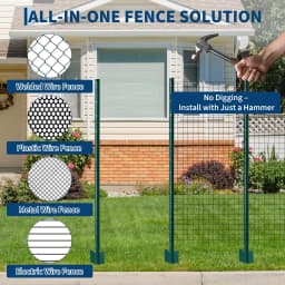 20 Pack 6FT No Dig Heavy Duty Metal U Fence Posts, Rustproof Steel Stakes With Ties & Clips For Garden Farm Wire Fence Yard