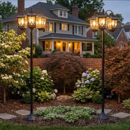 73" Aluminum Solar Lamp Post Light,3 Head Solar Garden Lamp Post Outdoor Waterproof LED Pathway Light Vintage Style Auto On Off for Yard Lawn Walkway Patio Decoration