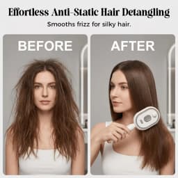 3 in 1 Red Light Electric Mist Hair Brush Scalp Massager Detangling Comb with Fine Spray Atomizer Self Cleaning Cushion Bristles Anti Static Frizz Smoothing Hair Oil Applicator Portable Cordless Brush for Wet Dry Hair Women Men