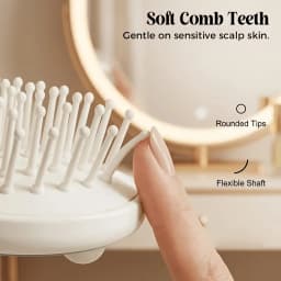 3 in 1 Red Light Electric Mist Hair Brush Scalp Massager Detangling Comb with Fine Spray Atomizer Self Cleaning Cushion Bristles Anti Static Frizz Smoothing Hair Oil Applicator Portable Cordless Brush for Wet Dry Hair Women Men