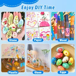 TBC The Best Crafts 120 Colors Acrylic Paint Markers, Strong Coverage, Waterproof, Non-Toxic& Odorless, Multi-Use Pens For Paper, Ceramic, Fabric, Stone, Plastic & More, Perfect For BackTo School & DIY Crafts