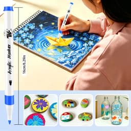 TBC The Best Crafts 120 Colors Acrylic Paint Markers, Strong Coverage, Waterproof, Non-Toxic& Odorless, Multi-Use Pens For Paper, Ceramic, Fabric, Stone, Plastic & More, Perfect For BackTo School & DIY Crafts
