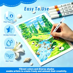 TBC The Best Crafts 120 Colors Acrylic Paint Markers, Strong Coverage, Waterproof, Non-Toxic& Odorless, Multi-Use Pens For Paper, Ceramic, Fabric, Stone, Plastic & More, Perfect For BackTo School & DIY Crafts