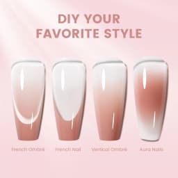 YOKEFELLOW GleamTap Cushion Ombre Painting Gel with Sponges - White Highly Pigmented No Wipe Gradient Patting Gel Polish for Ombre, Aura and Blend Nail Art ( GT612 )
