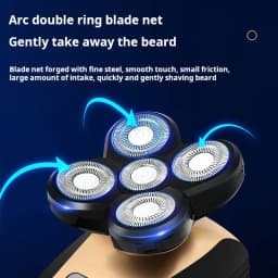 2026New Model Waterproof Rotary Razor Beard Clipper Hair Trimmer Face 5 Headed Electric Shaver Razor Rechargeable Male