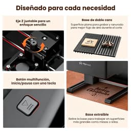 AlgoLaser PIXI 10W Portable Mini Laser Engraver Machine, 3.5" Smart IPS Touchscreen with AlgoOS System, Offline Working DIY Laser Cutter for Wood, Leather, Plastic, Acrylic, Compact Desktop Logo Craft Engraver for Home Handmade & Creative DIY Projects