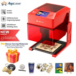 AlgoLaser PIXI 10W Portable Mini Laser Engraver Machine, 3.5" Smart IPS Touchscreen with AlgoOS System, Offline Working DIY Laser Cutter for Wood, Leather, Plastic, Acrylic, Compact Desktop Logo Craft Engraver for Home Handmade & Creative DIY Projects