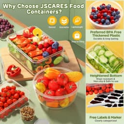 40-Piece Food Storage Containers, Leakproof, Reusable, Safe for Microwave/Dishwasher, Meal Prep & Kitchen Organization