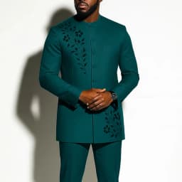 2Piece Sets Mens Outfit Embroidered Pocket Long Sleeve Top Pants Men's Wedding Suit Business Ethnic Casual Wear Tee Shirt Homme
