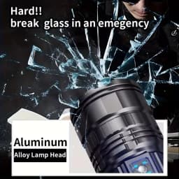 LED Rechargeable Flashlight, Super Bright High Lumen Zoomable Tactical Flashlight with COB Tail Light, Type‑C Fast Charging, Power Display, USB‑A Output Power Bank Function, Waterproof Handheld Torch for Camping Hiking Emergency Outdoor