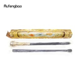 Golden Grey Luxury Round Handle Fashion Walking Stick for Party Decorative Walking Cane Elegant Crosier Knob Walking Stick 93cm
