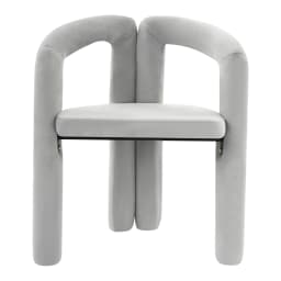 Gray Makeup Chair, Vanity Chair With Ergonomic Backrest, 220.46lbs Load Capacity Modern Upholstered Chair Carbon Steel Frame 60mm Thick High-Resilience Sponge Cushion For Bedroom Salon Nail Studio Living Room