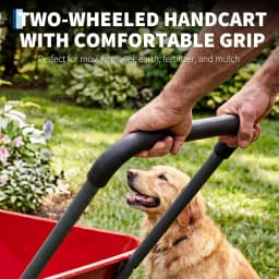 600Lb Mesh Utility Cart Dual-Wheel Wheelbarrow with 14" All-Terrain Tires for Yard and Garden, 48.8" x 26" Bed with Built-in Stand