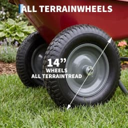 600Lb Mesh Utility Cart Dual-Wheel Wheelbarrow with 14" All-Terrain Tires for Yard and Garden, 48.8" x 26" Bed with Built-in Stand