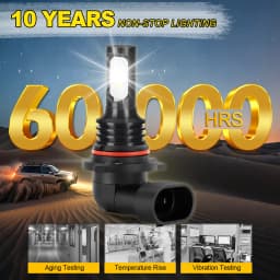 Roadsun 2Pcs 9006/HB4 LED Fog Lights 22000LM LED Fog Lamp Super Bright HB4 6000K White Automobile Light Fanless Driving Light Lamps