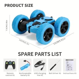 Remote Control Car, 4WD RC Car Toy, 2 Sided 360 Degree Flip Rotating Vehicle, Suitable For Outdoor Parties And Family Fun, Chris