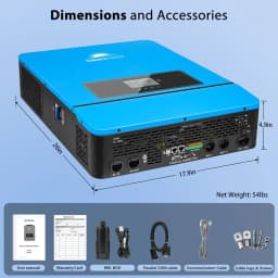 SUNGOLDPOWER 10000W DC 48V UL1741 Solar Inverter,Support Parallel, Built-in 2 MPPT Solar Controllers, Max. 200A Battery Charging, AC Input/Output 120V/240V(settable) Inverter Charger