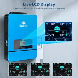 SUNGOLDPOWER 10000W DC 48V UL1741 Solar Inverter,Support Parallel, Built-in 2 MPPT Solar Controllers, Max. 200A Battery Charging, AC Input/Output 120V/240V(settable) Inverter Charger