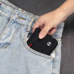 Luxury Rfid Credit Card Holder Anti Theft Slim Key Card Case with Carabiner Nylon Coin Purse Male Purse