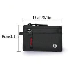 Luxury Rfid Credit Card Holder Anti Theft Slim Key Card Case with Carabiner Nylon Coin Purse Male Purse