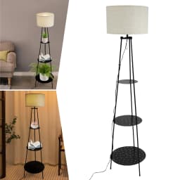 Floor Lamp, Floor Lamp with Shelves, Floor Lamp with 3-Tier Shelves