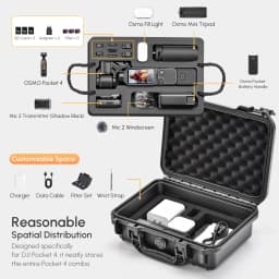 STARTRC Osmo Pocket 4 Hard Case, Double-Walled Waterproof Bag for DJI Pocket 4 Creative Combo Accessories, Multifunctional Storage Bag with Large Capacity
