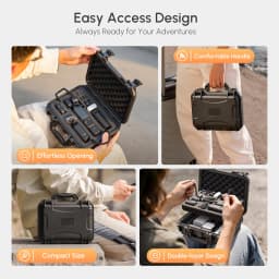 STARTRC Osmo Pocket 4 Hard Case, Double-Walled Waterproof Bag for DJI Pocket 4 Creative Combo Accessories, Multifunctional Storage Bag with Large Capacity