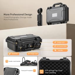 STARTRC Osmo Pocket 4 Hard Case, Double-Walled Waterproof Bag for DJI Pocket 4 Creative Combo Accessories, Multifunctional Storage Bag with Large Capacity