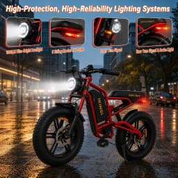 IKINGI S6pro 1000W Peak Electric Moped E-Bike | 48V 15Ah Lockable Battery, Full Suspension & 16x4" Fat Tires | 7-Speed All-Terrain Off-Road Electric Bicycle with LCD & IP65 Waterproof