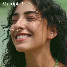 8PCS 16G Septum Clicker Ring Stainless Steel CZ Opal Cartilage Helix Hoop Daith Earrings Nose Rings Piercing Jewelry 10MM