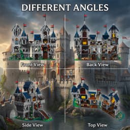 Lion Castle Royal Modular Buildings Blocks Sets Medieval Fortress City Street View House Architecture Assembly Brick Model Kit Adults DIY Collectible Gift 3967PCS