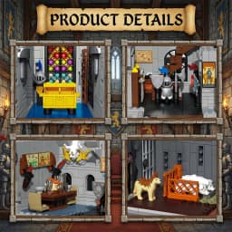 Lion Castle Royal Modular Buildings Blocks Sets Medieval Fortress City Street View House Architecture Assembly Brick Model Kit Adults DIY Collectible Gift 3967PCS