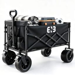 Foldable Utility Wagon With Adjustable Frame, Huge 980L Capacity, 580L Inside Storage, Heavy Duty Rolling Cart for Beach Camping Picnic Grocery Market Shopping Outdoor Travel
