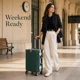 20 Inch Carry On Suitcase Airline Approved Hard Shell Luggage PC Aluminum Frame Spinner Wheels Built In Cup Holder Lightweight TSA Friendly Rolling Suitcase For Business Travel Women Men Carry On Bag