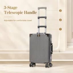 20 Inch Carry On Suitcase Airline Approved Hard Shell Luggage PC Aluminum Frame Spinner Wheels Built In Cup Holder Lightweight TSA Friendly Rolling Suitcase For Business Travel Women Men Carry On Bag