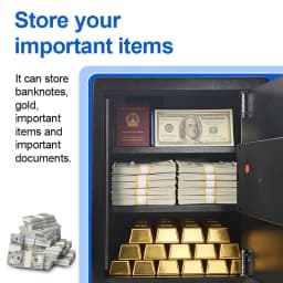Home Safe Deposit Box Secure Storage for Cash, Jewelry & USD Documents Anti-Theft Piggy Bank & Home Security Safe for Valuables & Important Papers – Reliable Personal Safe to Protect Your Valuables Digital Lock Safe Decor Electronic Wall Ornaments Fa