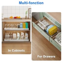 2 Pack Pots and Pans Organizer Under Cabinet, 22" Expandable Food Storage Container Lid Organizers with 9 Adjustable Dividers Pot and Pan Lid Holders Rack Inside Cabinet/Countertop(White)