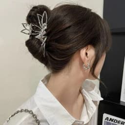 Metal Hair Claw Clip For Shiny Rhinestone Crystal Little Angel Headwear Hairpin Girl Ponytail Claws Clips Elf Hairs Accessories
