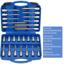 Premium 30-Piece Chrome Vanadium Socket Tool Set with Portable Blue Case for Automotive Maintenance Mechanics 2026