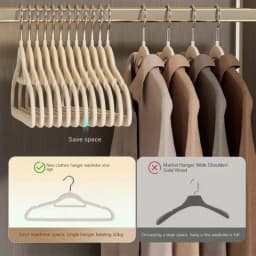 50-Pack Flocked Coat Hangers, Non-Slip And Mark-Free, Thickened Trouser Hangers, Suitable For Home Use, Wardrobe Organization, And General Coat Hanger Needs.