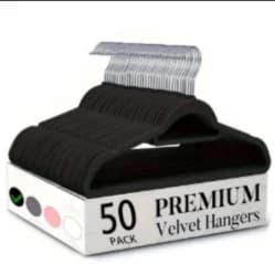 50-Pack Flocked Coat Hangers, Non-Slip And Mark-Free, Thickened Trouser Hangers, Suitable For Home Use, Wardrobe Organization, And General Coat Hanger Needs.