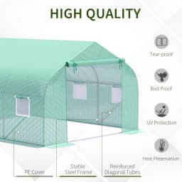 12' X 10' X 7' Large Walk-In Greenhouse for Plant Gardening, Green