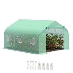 12' X 10' X 7' Large Walk-In Greenhouse for Plant Gardening, Green