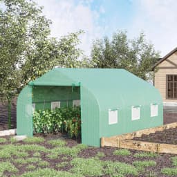 12' X 10' X 7' Large Walk-In Greenhouse for Plant Gardening, Green
