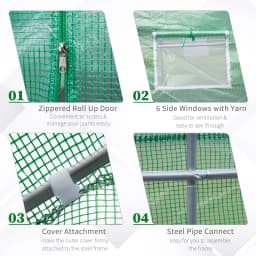 12' X 10' X 7' Large Walk-In Greenhouse for Plant Gardening, Green
